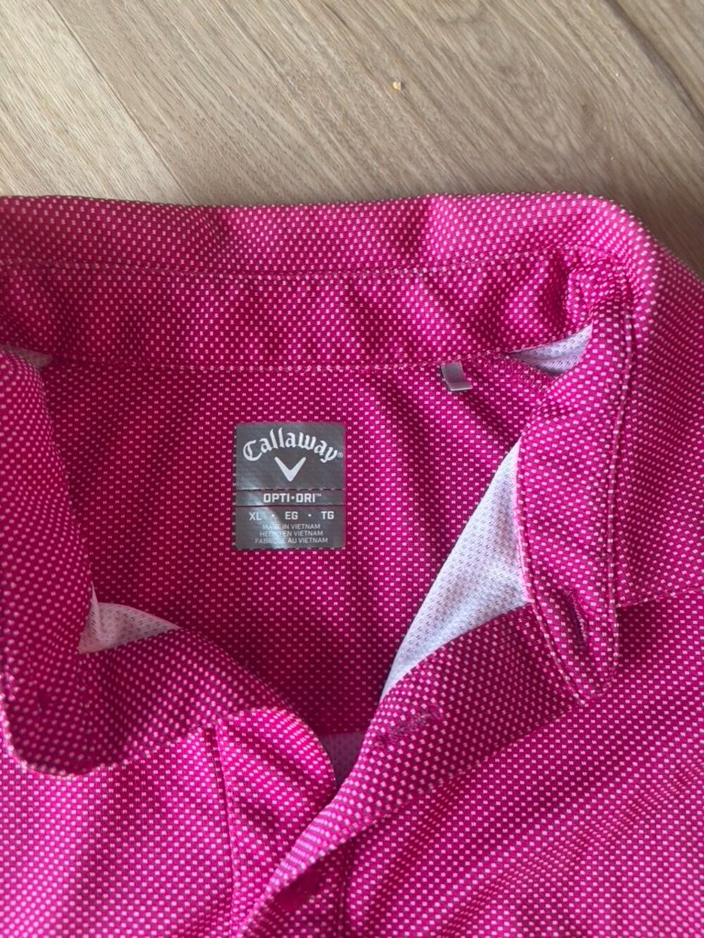 CALLAWAY MEN'S CALLAWAY POLO Pink white Dot XL - Picture 5 of 9